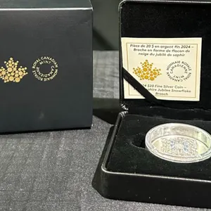 2024 $20 Fine Silver Coin – Sapphire Jubilee Snowflake Brooch