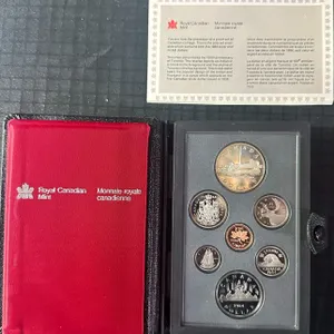 1984 Royal Canadian Mint Proof Coin Set with Case and Certificate