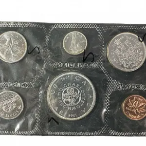 1964 Canadian Uncirculated Coin Set with .800 Silver Dollar