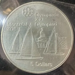 1976 Montreal Olympics $5 .925 Silver Coin, 24.30g