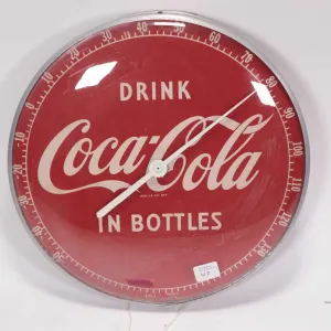 Vintage Coca-Cola 12" diameter temperature gauge