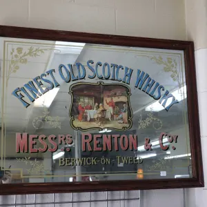 Framed The Finest Old Scotch Whisky Mess..rs Renton & Coy, Berwick-on-Tweed" mirror, 27" X 37"