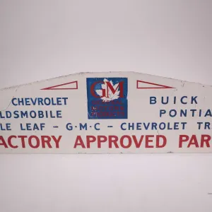 Vintage metal and porcelain GMC dealership sign 36" W X 10" H