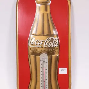 Vintage metal and porcelain Coca-Cola thermometer ( Fahrenheit) 16" H X 7" W