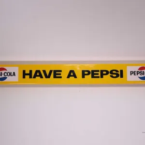 Vintage metal and porcelain " Have A Pepsi" door push 31 1/2" L X 3" W