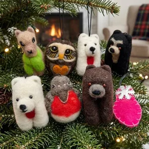 8 Handmade Peruvian Wool Animal Ornaments