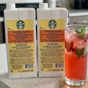 Lot of 2 -Starbucks Strawberry Acai 8X Beverage Base 1L