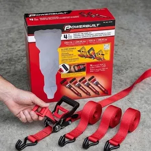 Powerbuilt Ratchet Tie Down Set 4 Pack