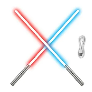 2pcs Alloy Light-Saber Set Silver