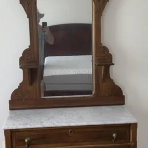 Victorian Marble Top Lowboy Dresser