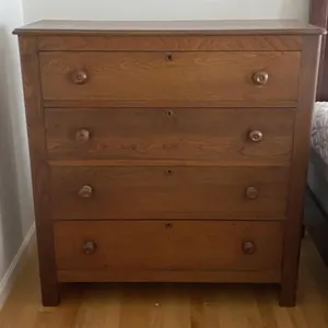 4 Drawer Walnut Highboy Dresser