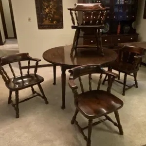 48" Ethan Allen Round Table, 5 Chairs