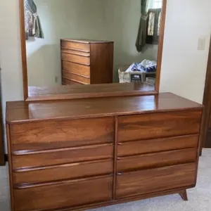 Cherry Lowboy Dresser with Mirror