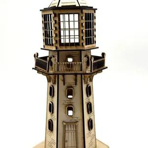Hand-Made Wood Lighthouse 13.25”
- missing a