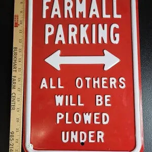 Farmall Metal Parking Sign 12"x18"