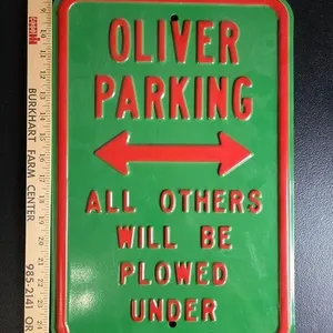 Oliver Metal Parking Sign 12"x18"