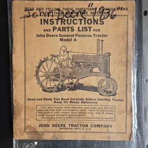 John Deere 1936 Instructions and Parts List