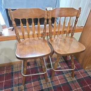 Pair 24" Swivel Stools and Cabinet (No Contents)
