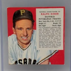 1953 RED MAN TOBACCO Baseball RALPH KINER HOF 15N