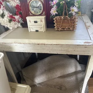 Wooden table content on top of table not included
