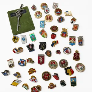 Large Collection of Vintage Enamel Lapel Pins