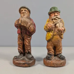 Vintage Hand-Carved Folk Art Musician 1942 "hillbilly band"  Figurines