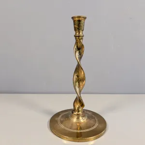 Brass Candlestick with Twisted Stem