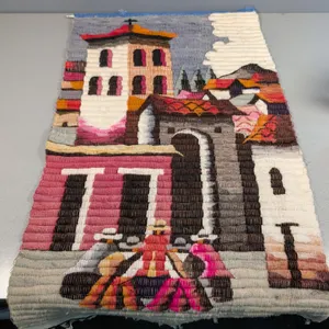 Hand-Woven Andean Village Tapestry Wall Hanging