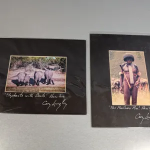 Cory Langley Signed Photographs - "Elephants with Boots!" and "The Marlboro Man!"