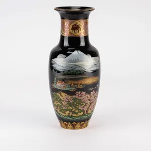 Handpainted Mt Fuji Japanese Vase