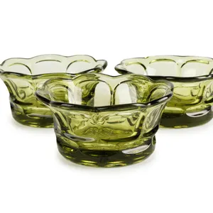 Set of 3 Vintage Green Fosteria Fruit Bowls