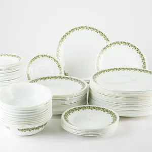 Large Vintage Collection of Corelle Spring Blossom Green Pattern