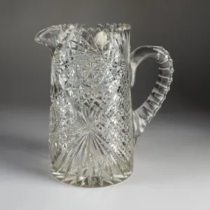Antique American Brilliant Period Cut Crystal Pitcher