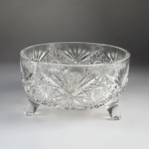 Vintage American Brilliant Cut Glass Footed Bowl