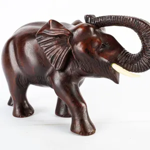 Wood Elephant Sculpture