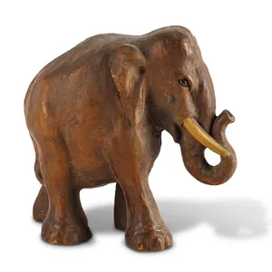 Wood Elephant Figurine