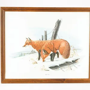Vintage Framed Lithograph - "Red Fox" by Don Balke (1933-)