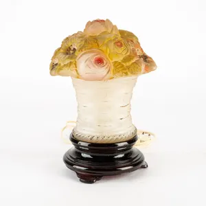 A Unique Vintage Art Deco Floral Desk Lamp