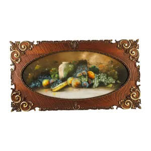 Antique Framed Pastel Drawing of a Still Life with Fruit