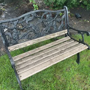 Unusual outdoor bench – squirrels and raccoons
