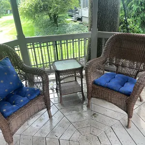 All weather wicker chairs and small table