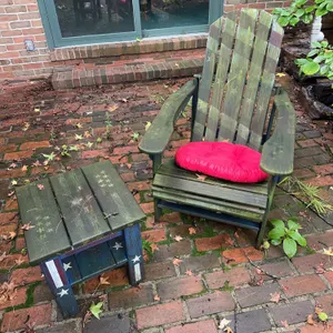 Wood Adirondack with side table