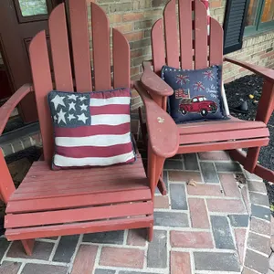 Two Adirondack chairs