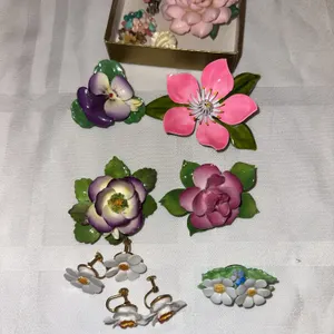Vintage Staffordshire pins/brooches etc