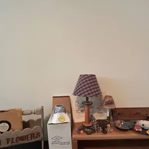 Home Decor Collection With Flower Box, Vinyl Records, Lamps, Etc