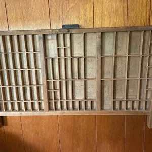 Vintage Wooden Printer’s Type Case Drawer