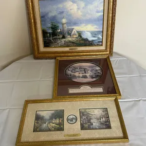 Three Thomas Kinkade Framed Artworks