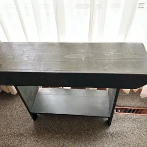 Painted Wood Console Table with Lower Shelf