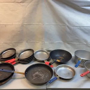 Aluminum and Nonstick Pans with Plastic Handles