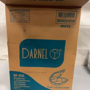 Darnel M-205 Hinged Lid 1-Compartment Foam Containers, Case of 200 Units